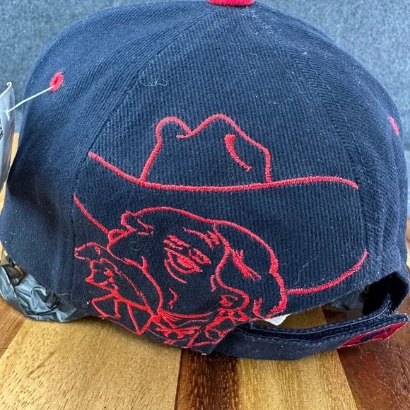 Ole Miss Colonel Reb VTG Starter Hat Navy Blue Red Embroidered Graphic NWT 2003 - Picture 2 of 13